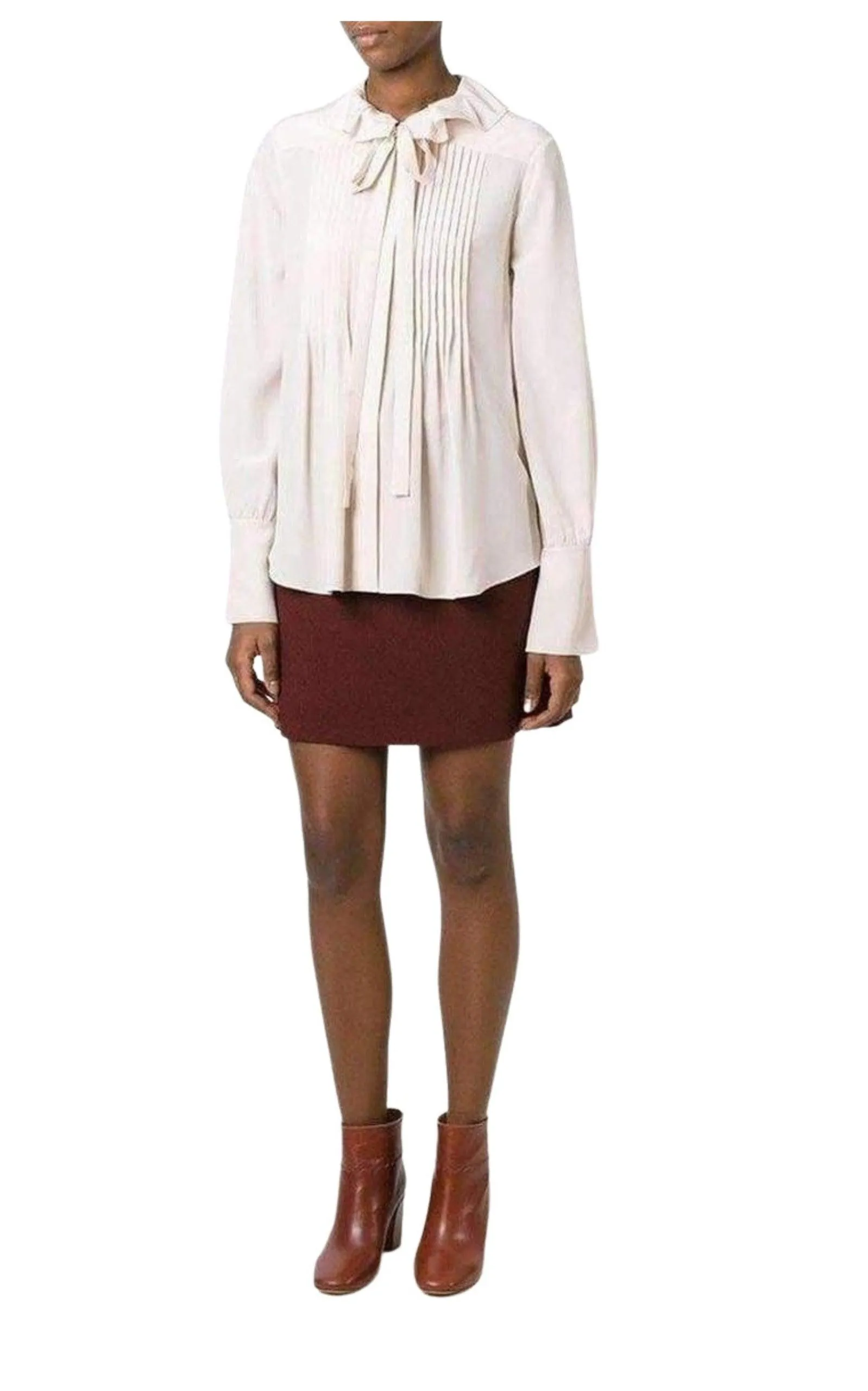 Albaster Bow Detail Silk Shirt