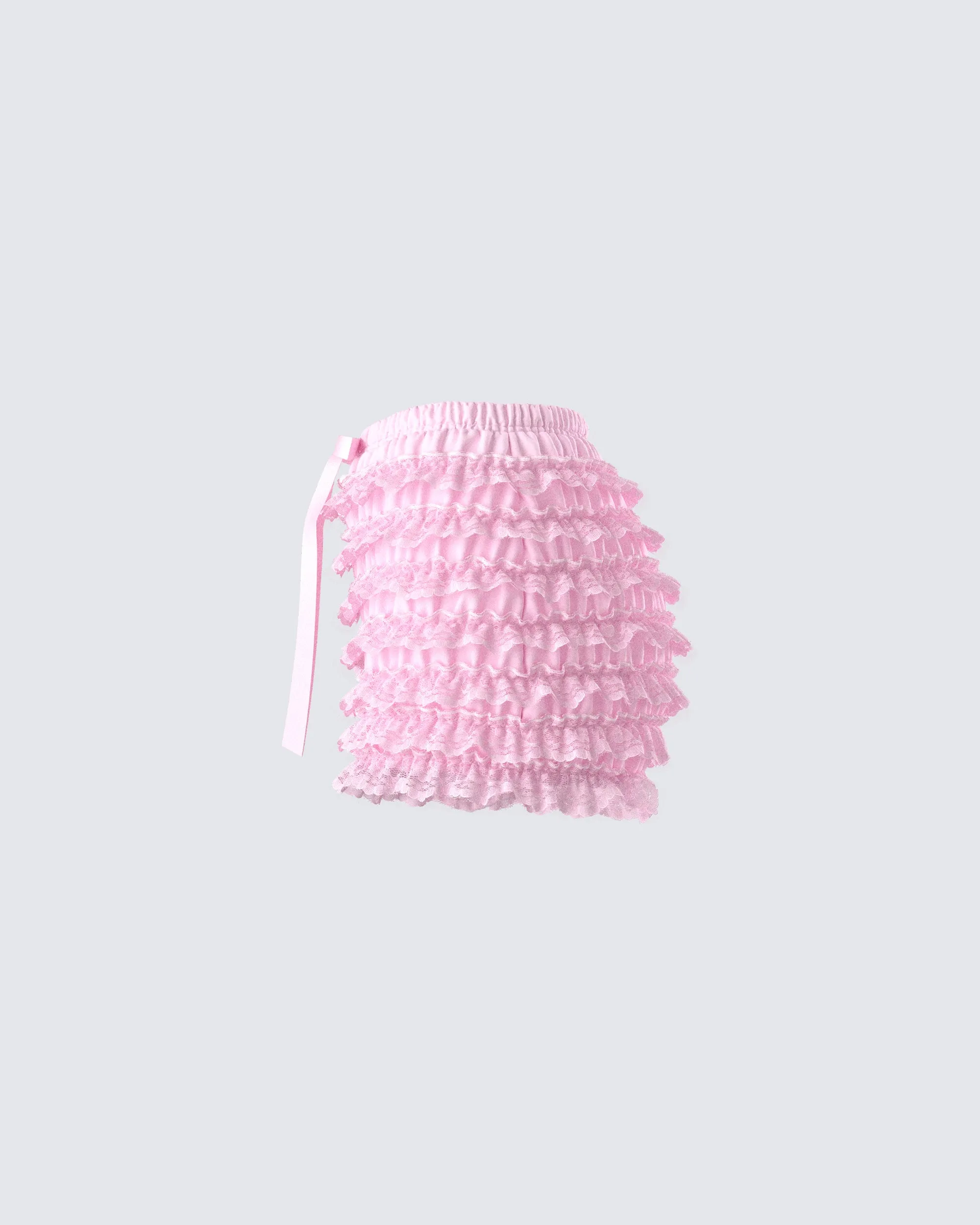 Aria Pink Ruffle Mini Short