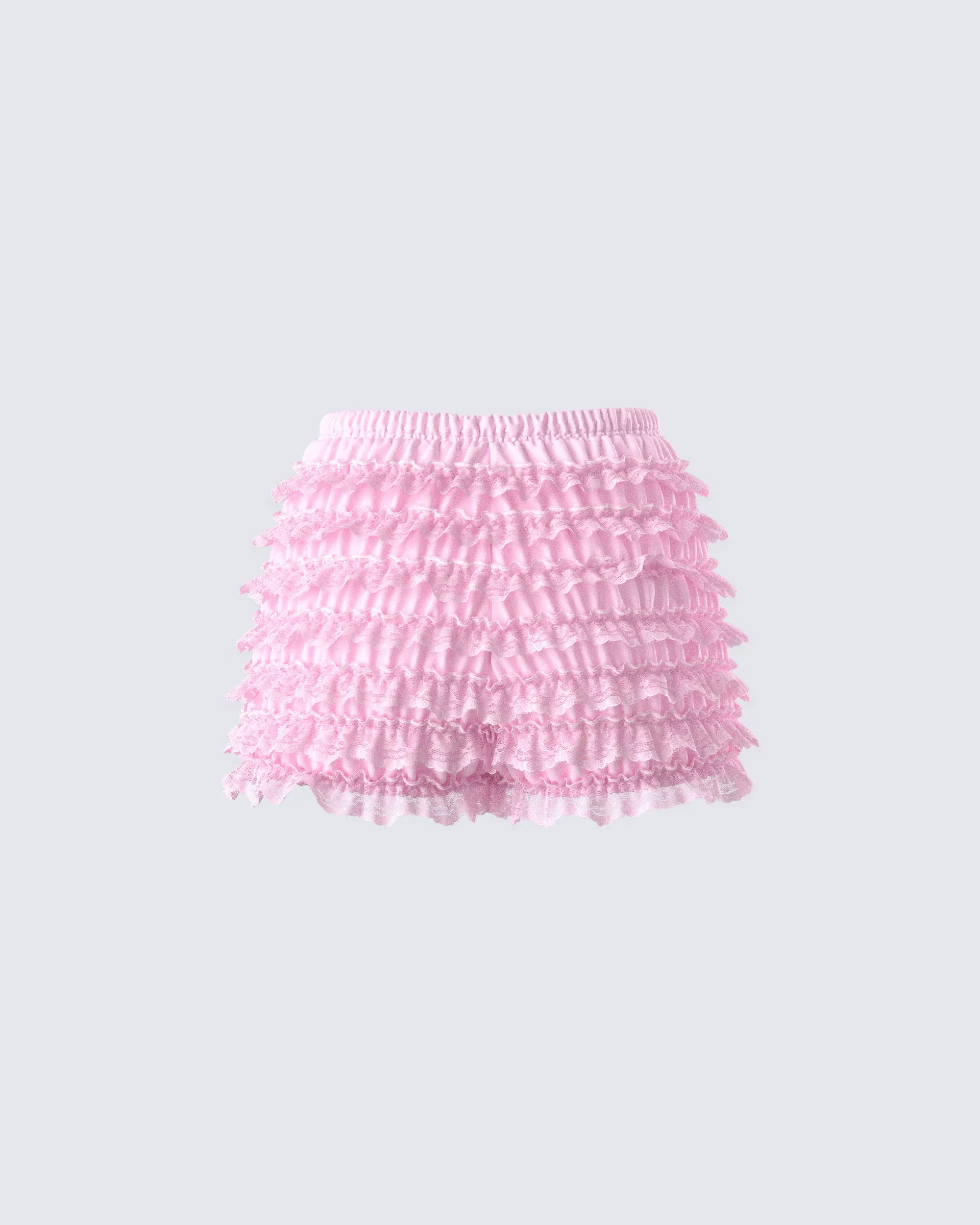 Aria Pink Ruffle Mini Short
