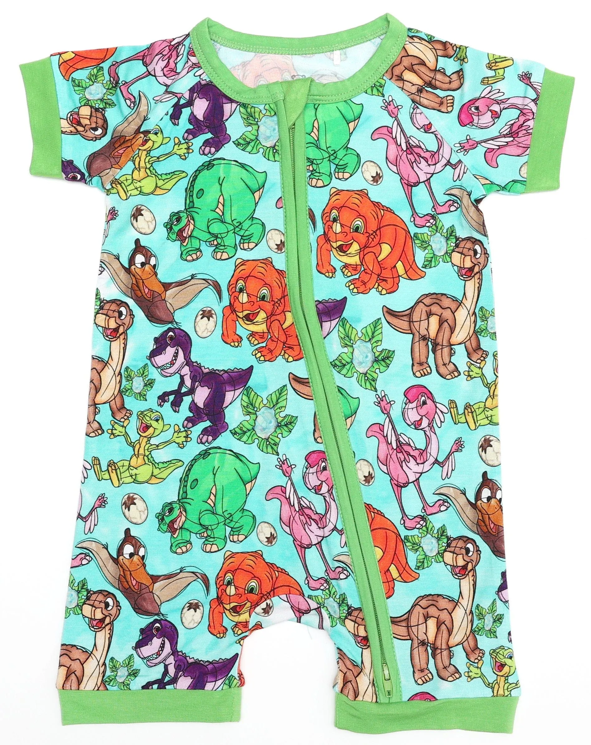 Beautifully Bold Little Dino - Bamboo Shorty Romper
