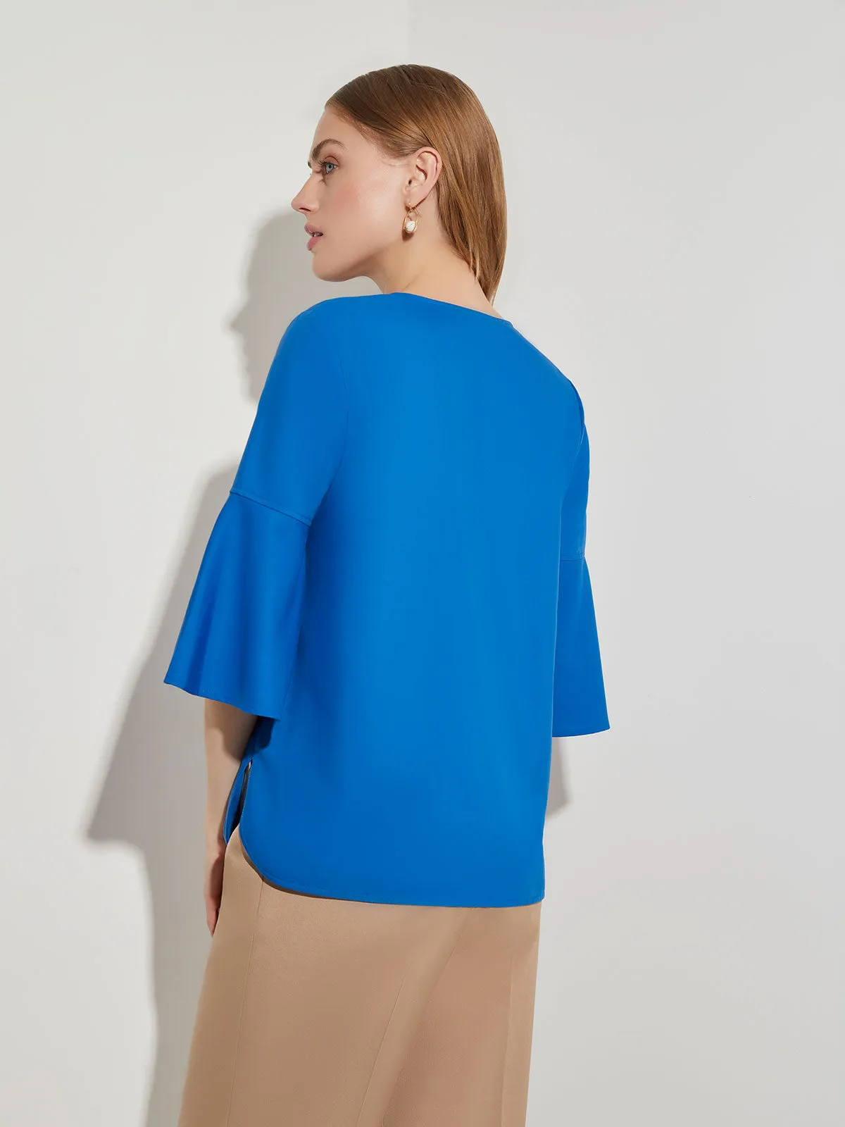 Bell Sleeve Woven Blouse