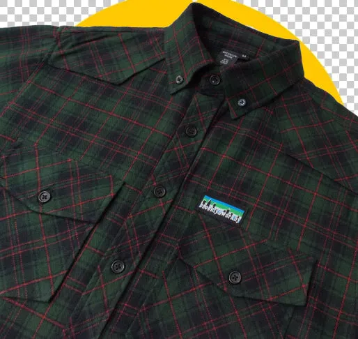 Brooklyn Work T35 Plaid Flannel L/S Shirt Green/Black/Burgundy