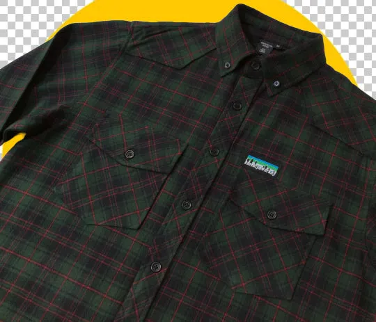 Brooklyn Work T35 Plaid Flannel L/S Shirt Green/Black/Burgundy