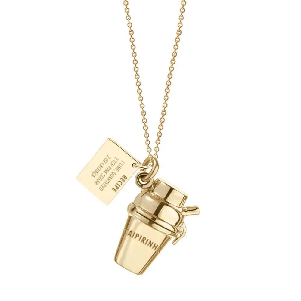 Caipirinha Shaker Charm Brazil Solid Gold