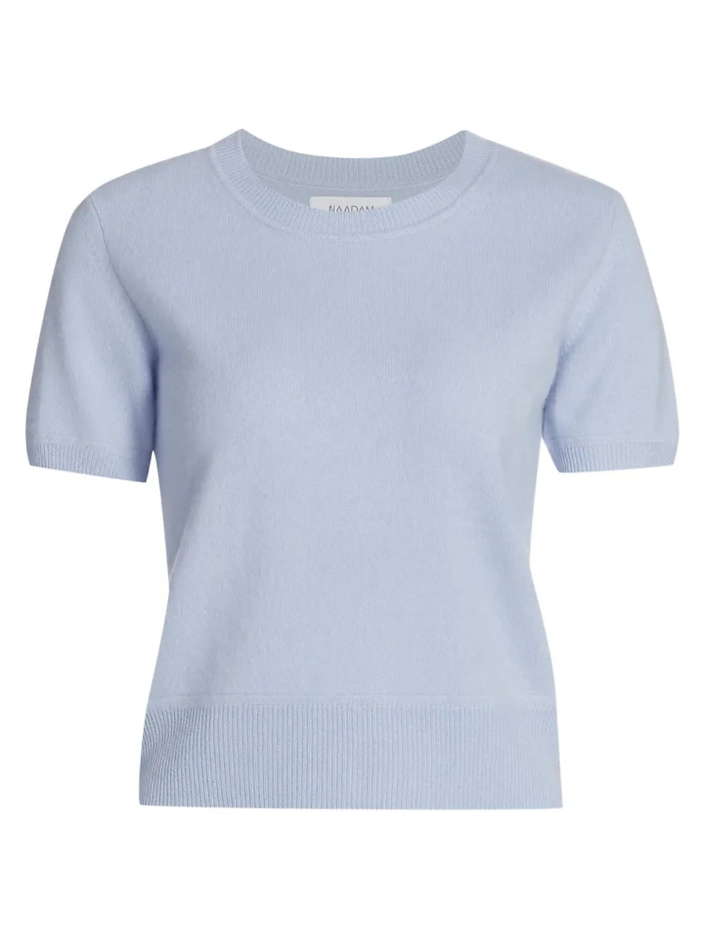Cashmere Cropped Short Sleeve Crewneck Sweater