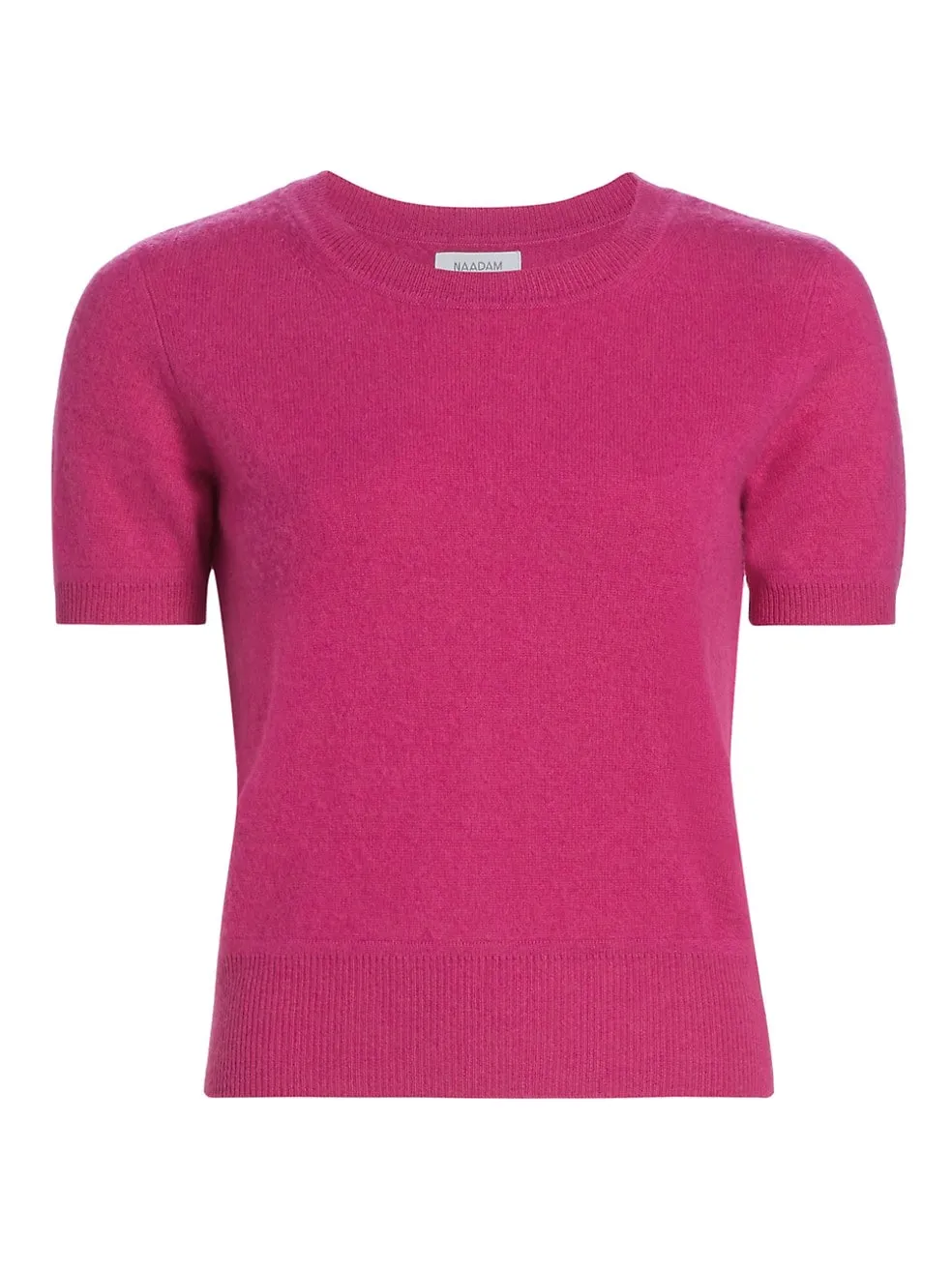 Cashmere Cropped Short Sleeve Crewneck Sweater