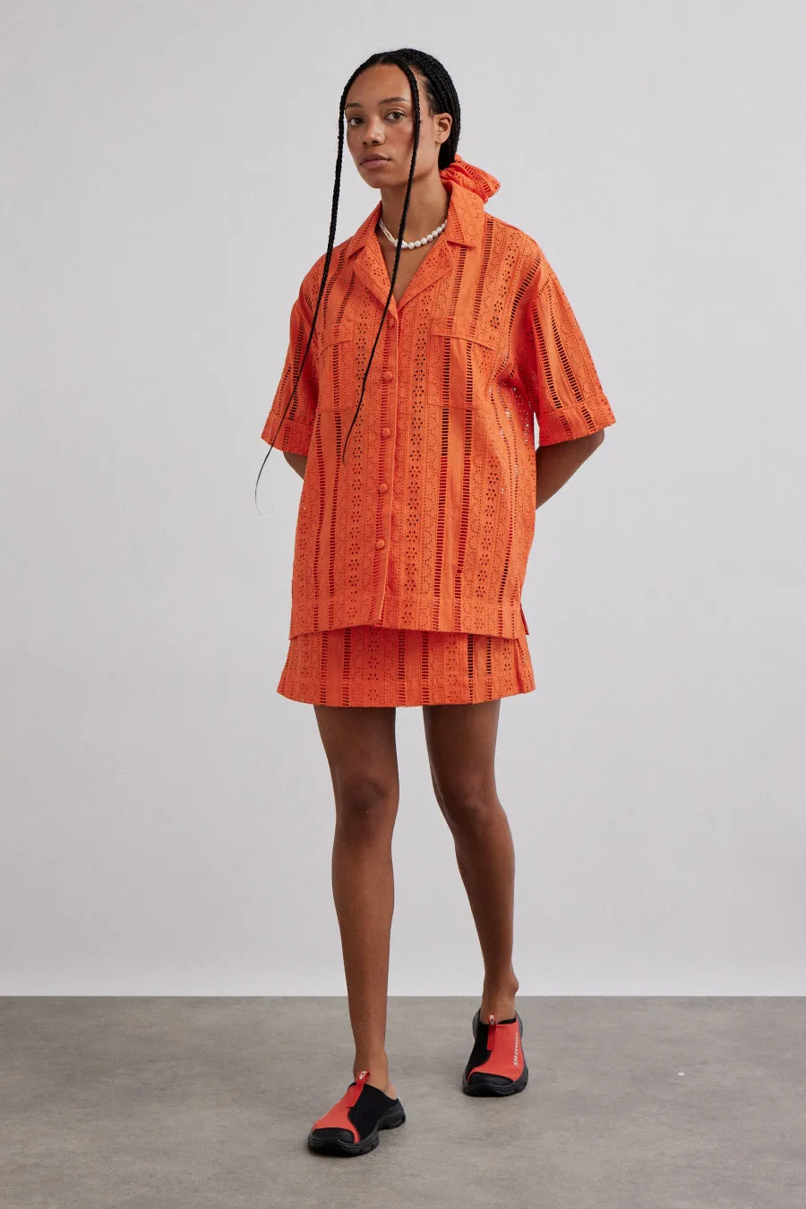 chlo shirt - orange broderie
