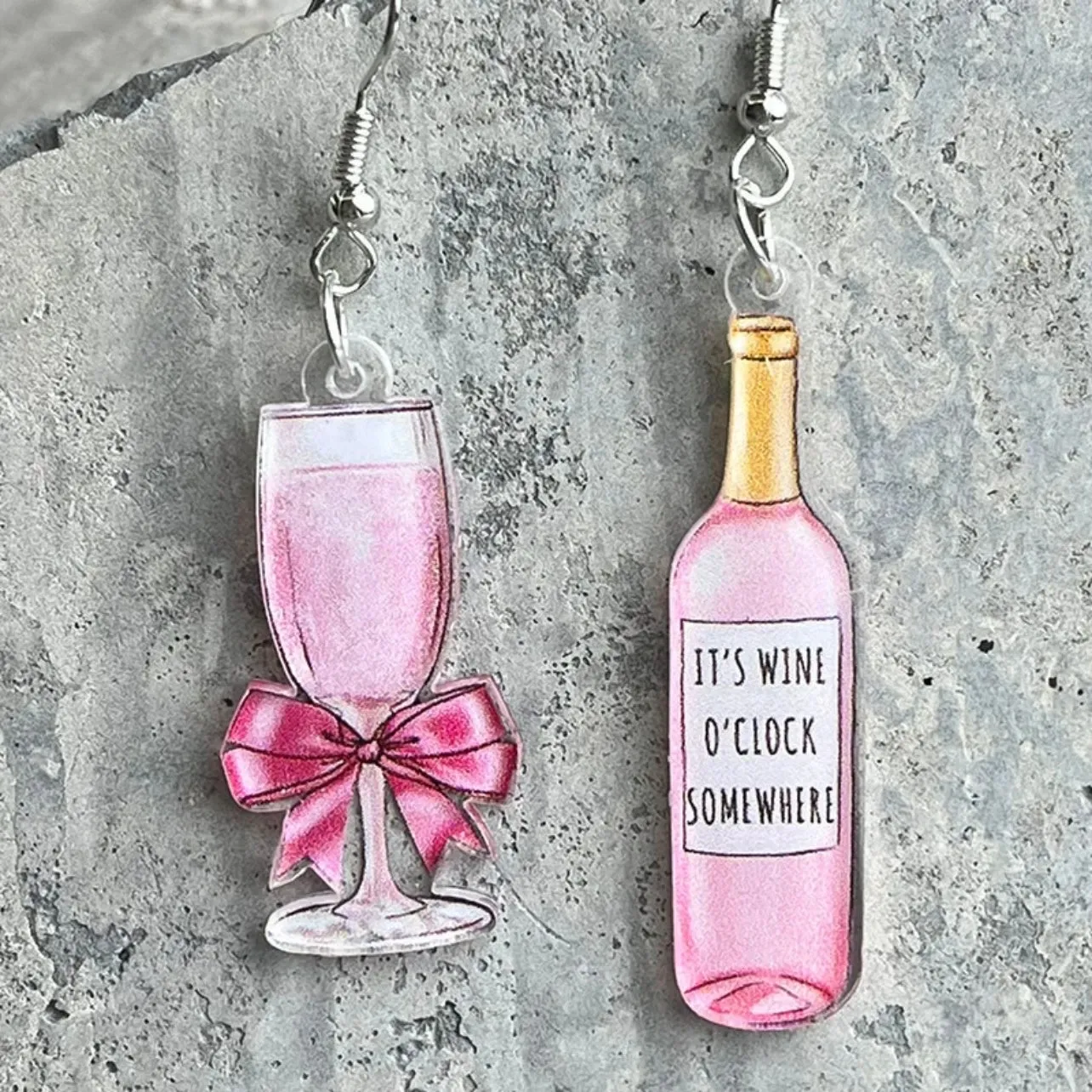 Cocktail Earrings - Happy Hour, Wine Earrings, Booze Earrings, Bachelorette Earrings, Bachelorette Accessories, Drink Earrings