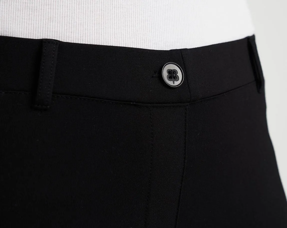 Crop Two-Pocket Dress Pant Yoga Pants (Black)