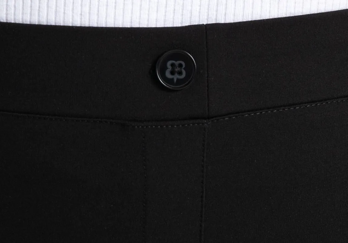 Crop Two-Pocket Dress Pant Yoga Pants (Black)