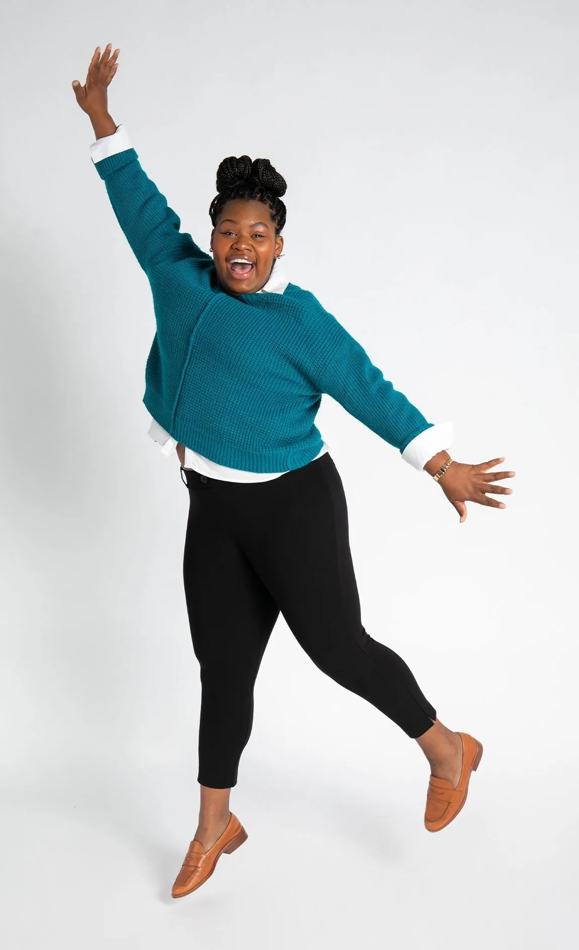 Crop Two-Pocket Dress Pant Yoga Pants (Black)