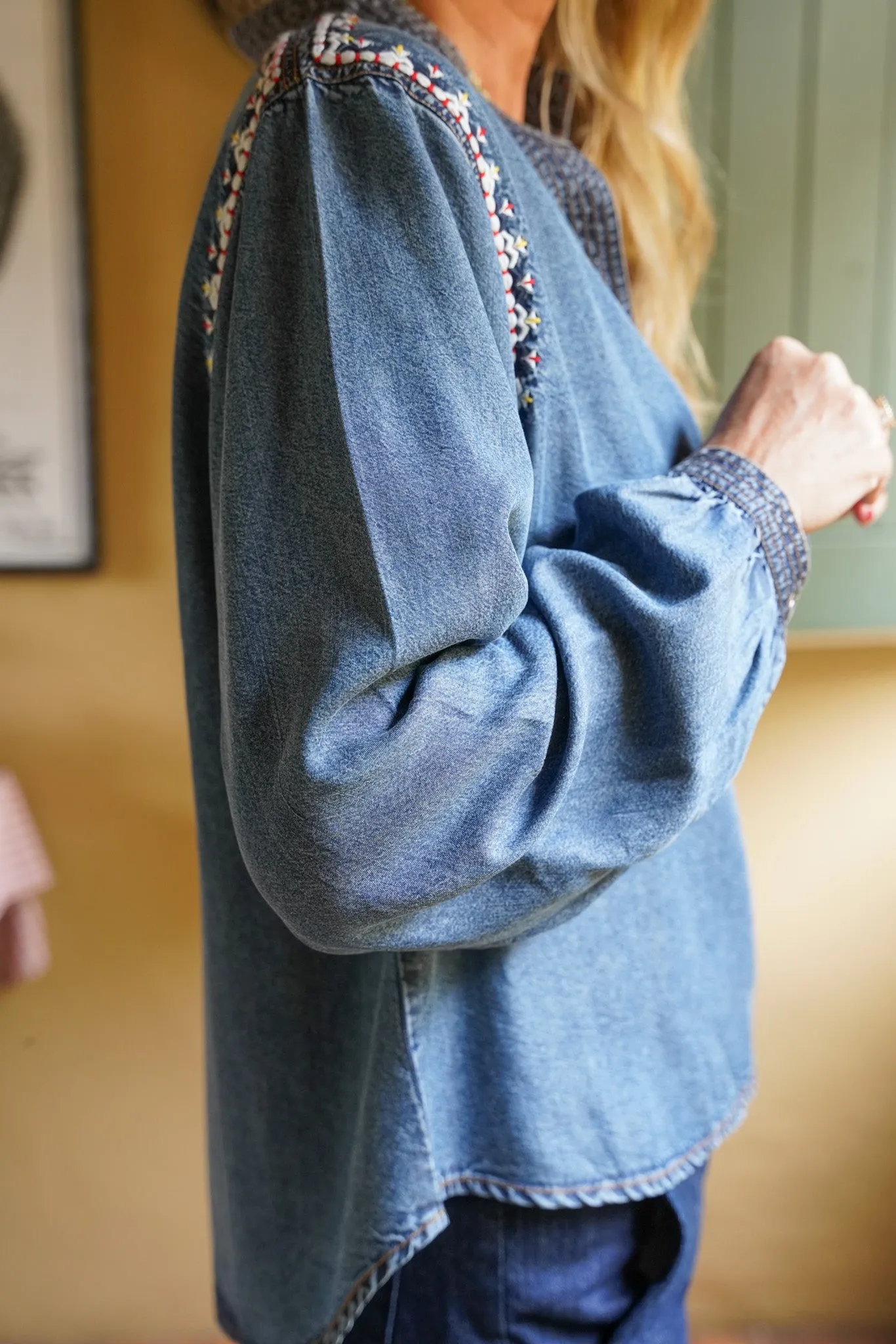 Denim Embroidered Shirt
