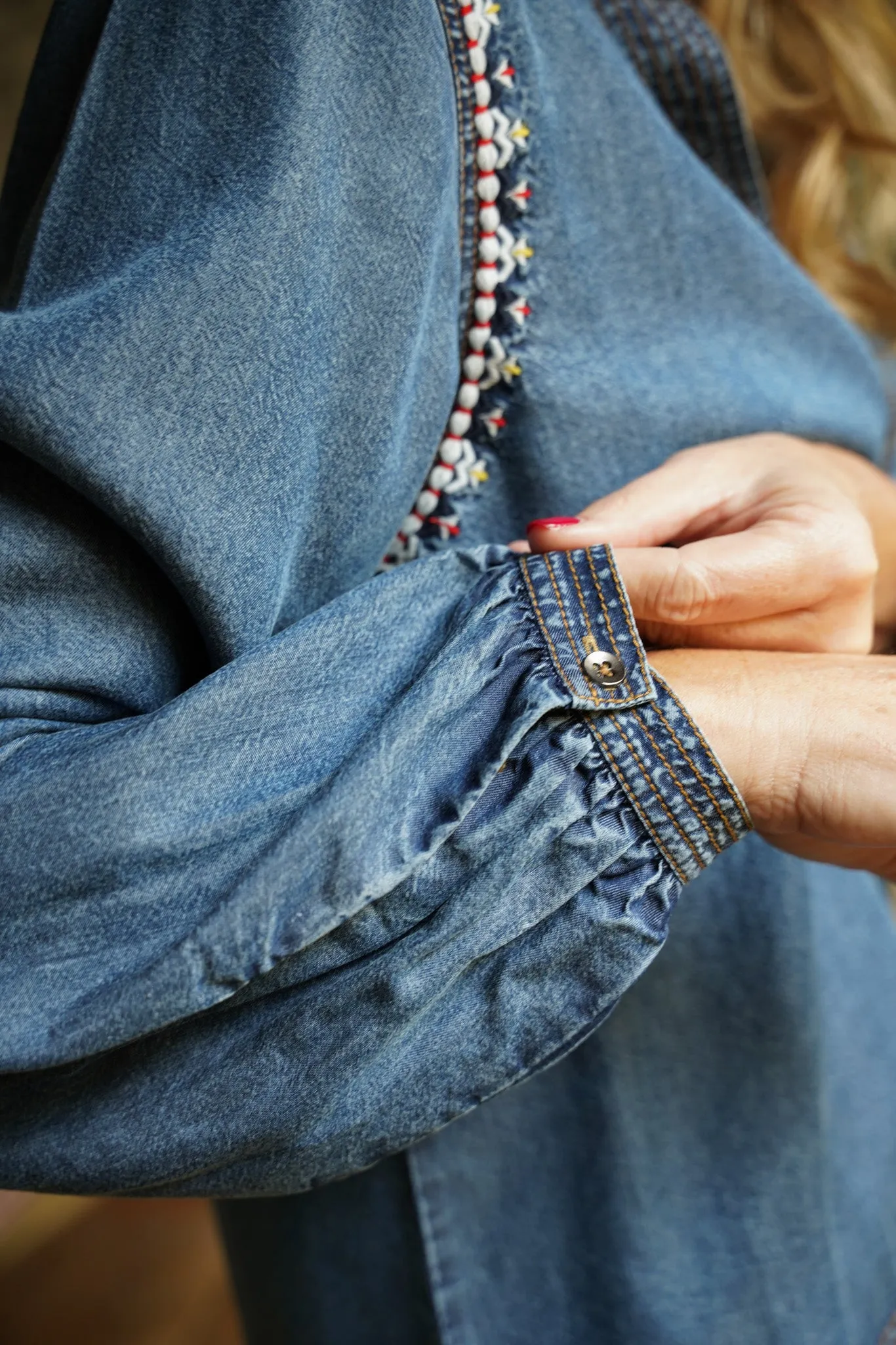 Denim Embroidered Shirt