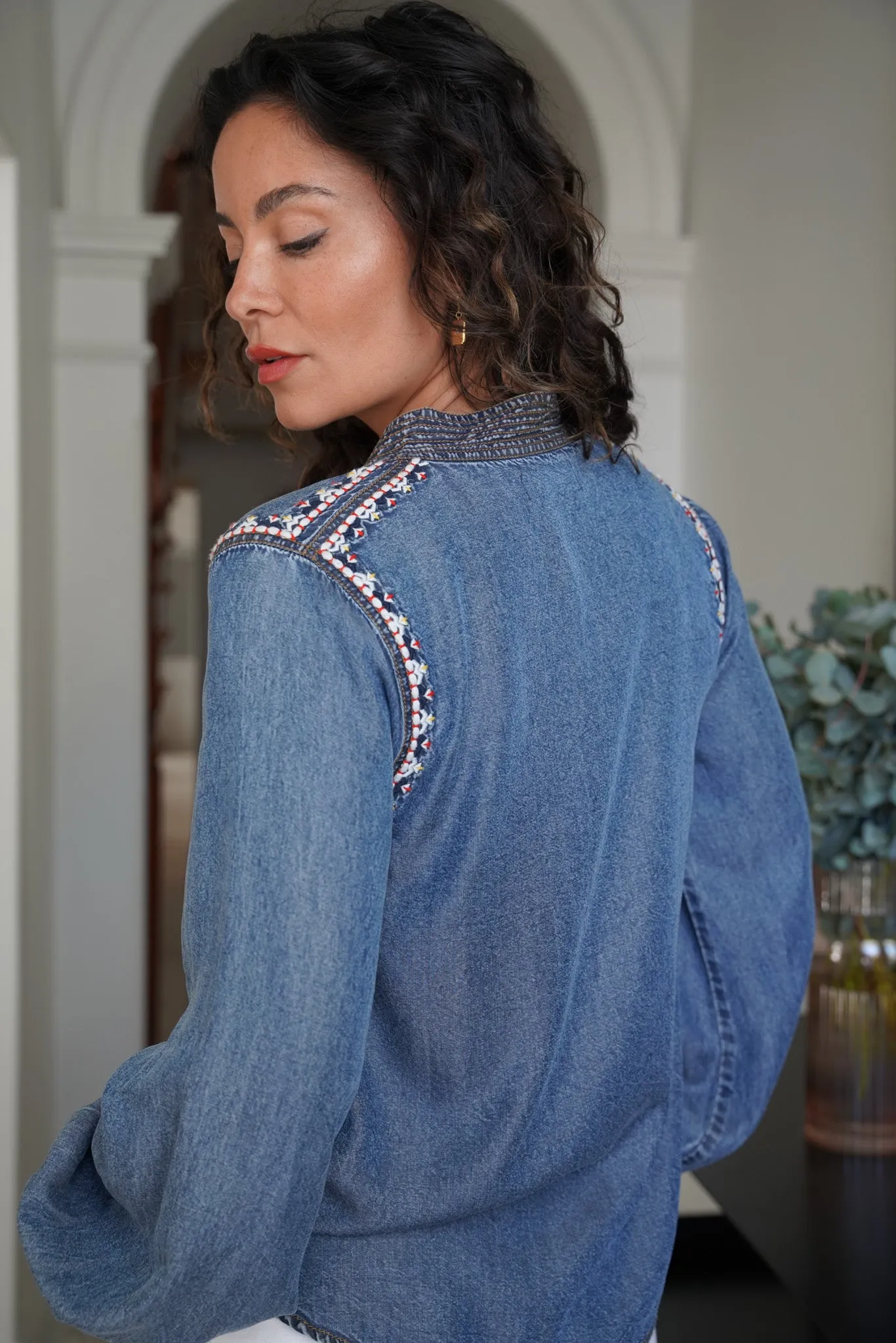 Denim Embroidered Shirt