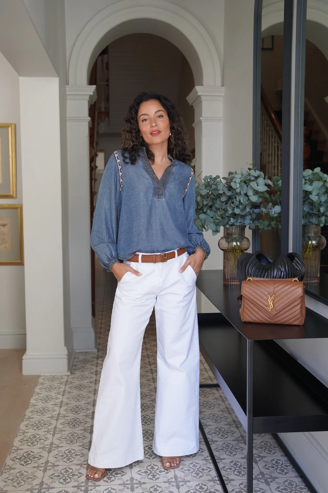 Denim Embroidered Shirt