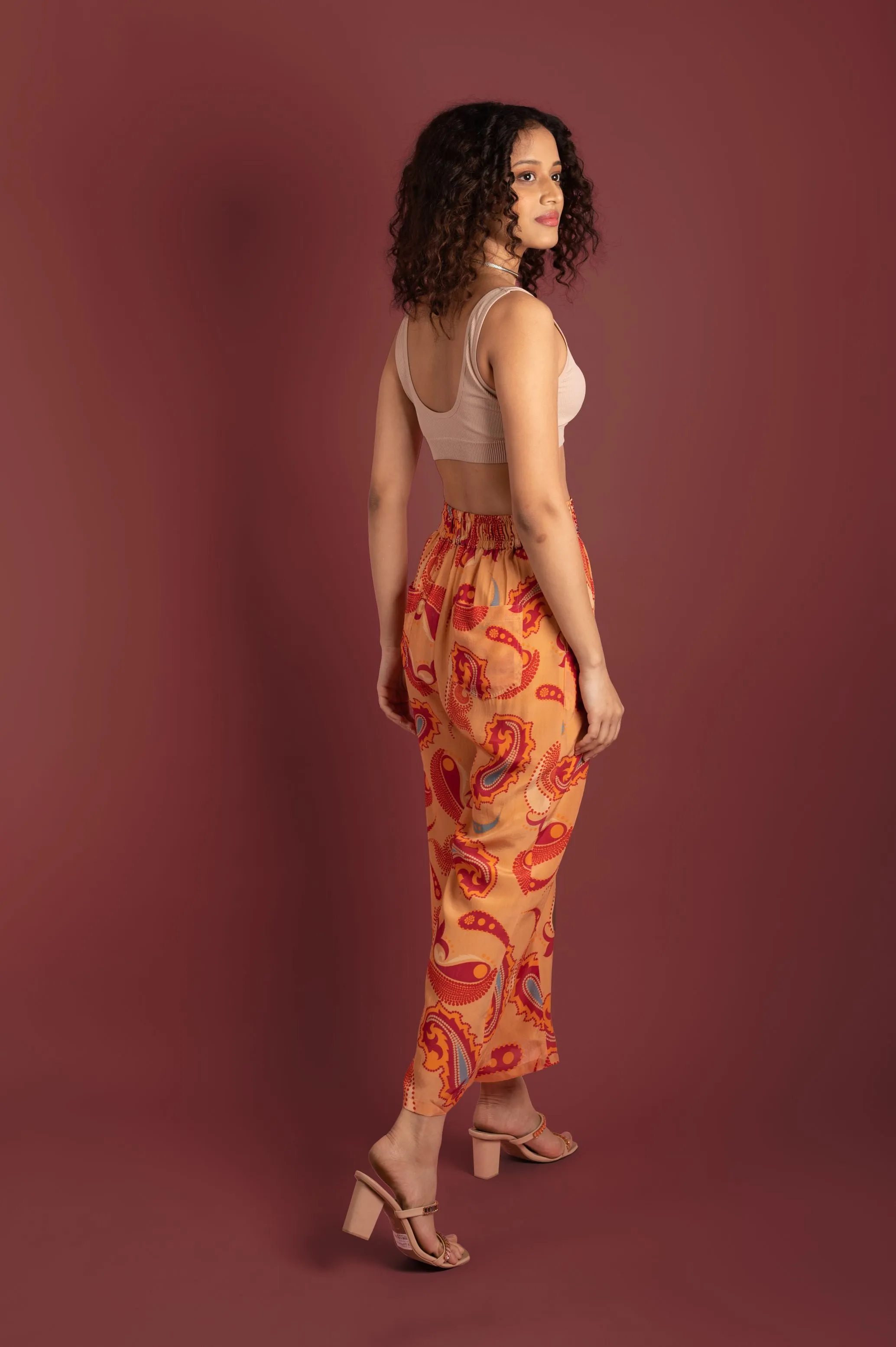 Desert Sand Paisley Cropped Trouser