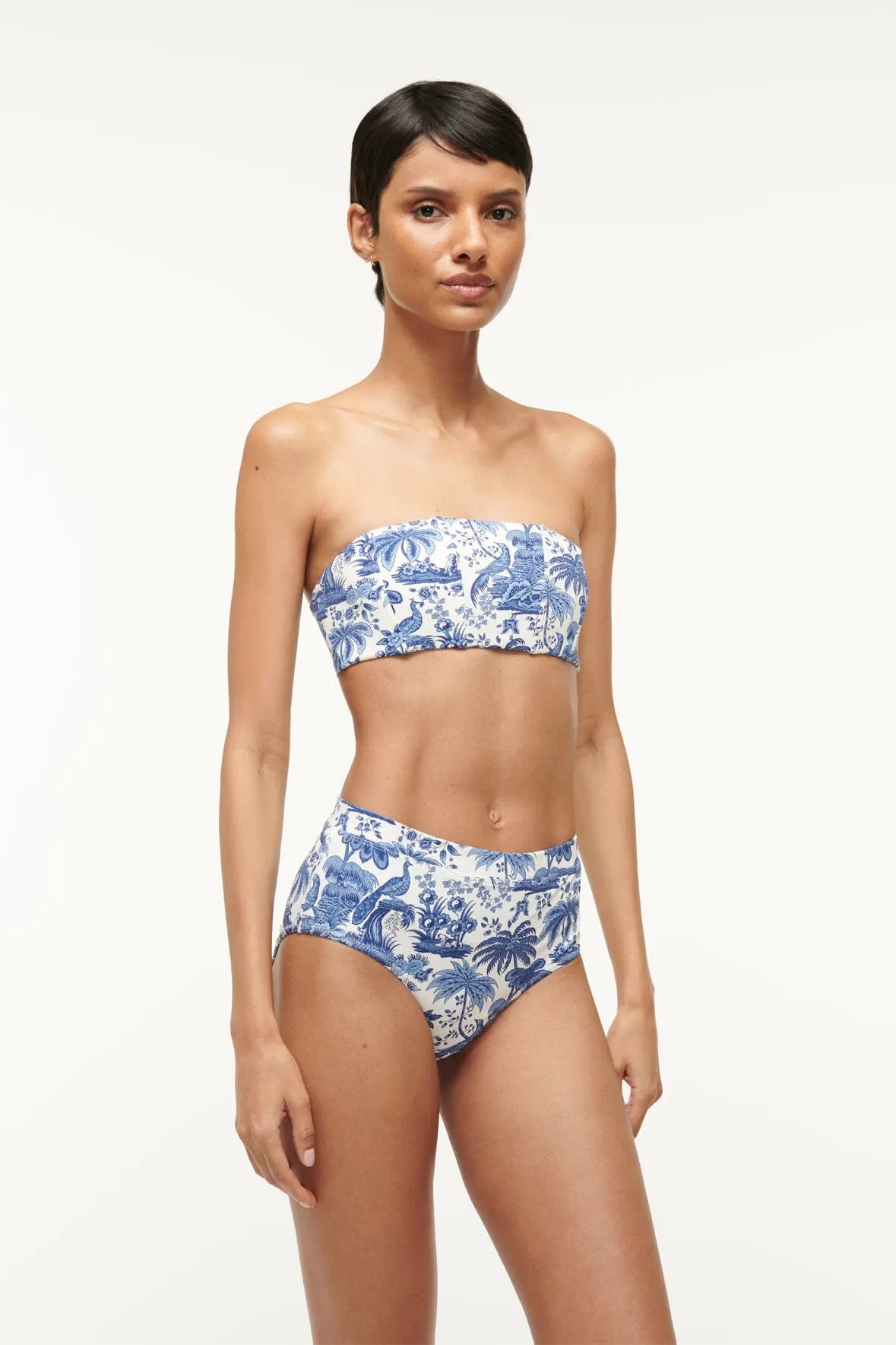 DEVON HIGH RISE BIKINI BOTTOM | BLUE TOILE