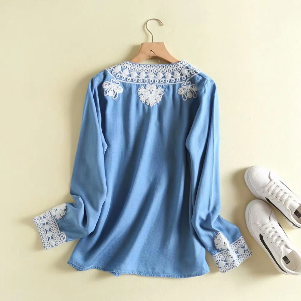 Embroidery  Denim Shirt