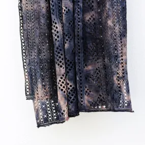 Eyelet Striped Bleach Crochet Jersey - 1/2 Yard