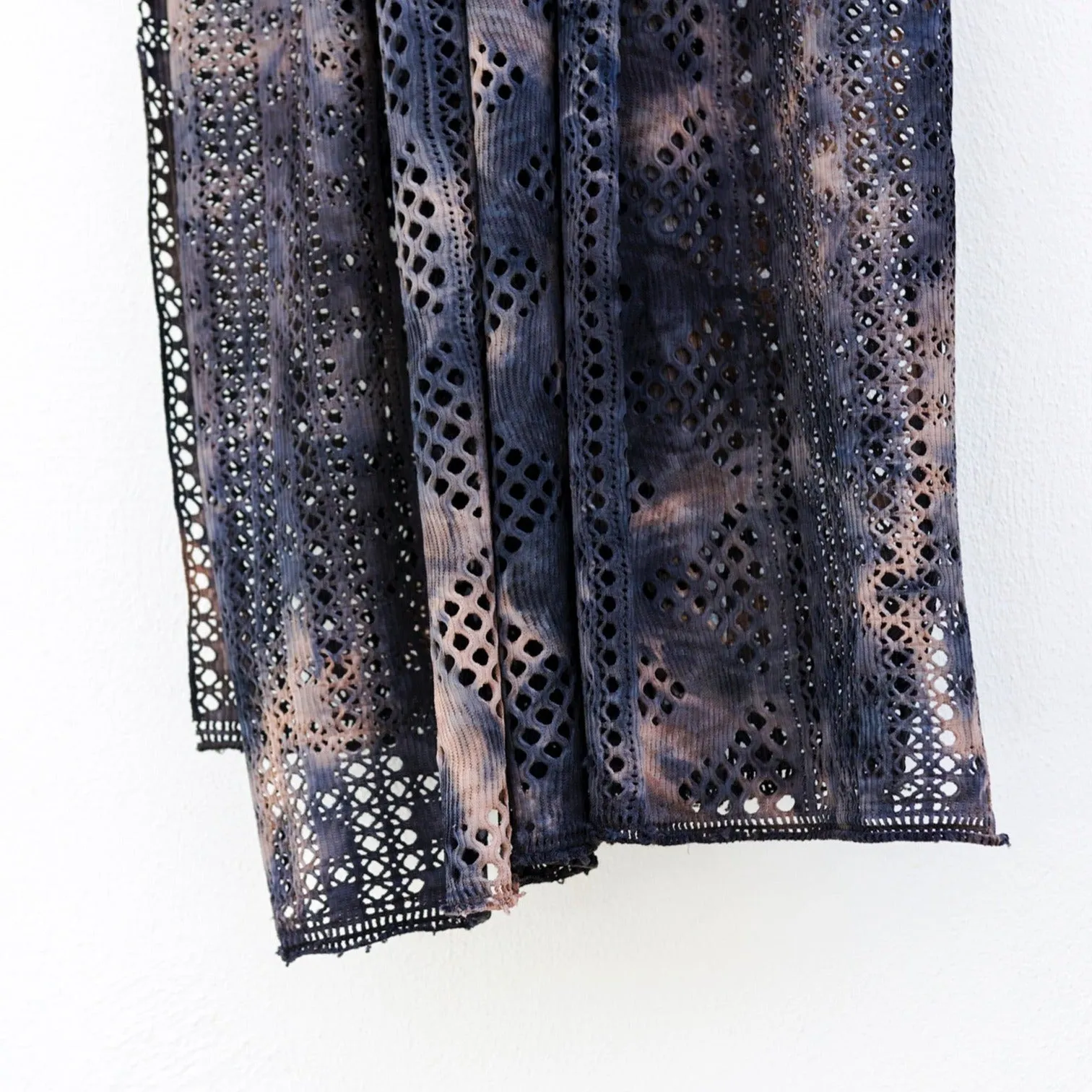 Eyelet Striped Bleach Crochet Jersey - 1/2 Yard