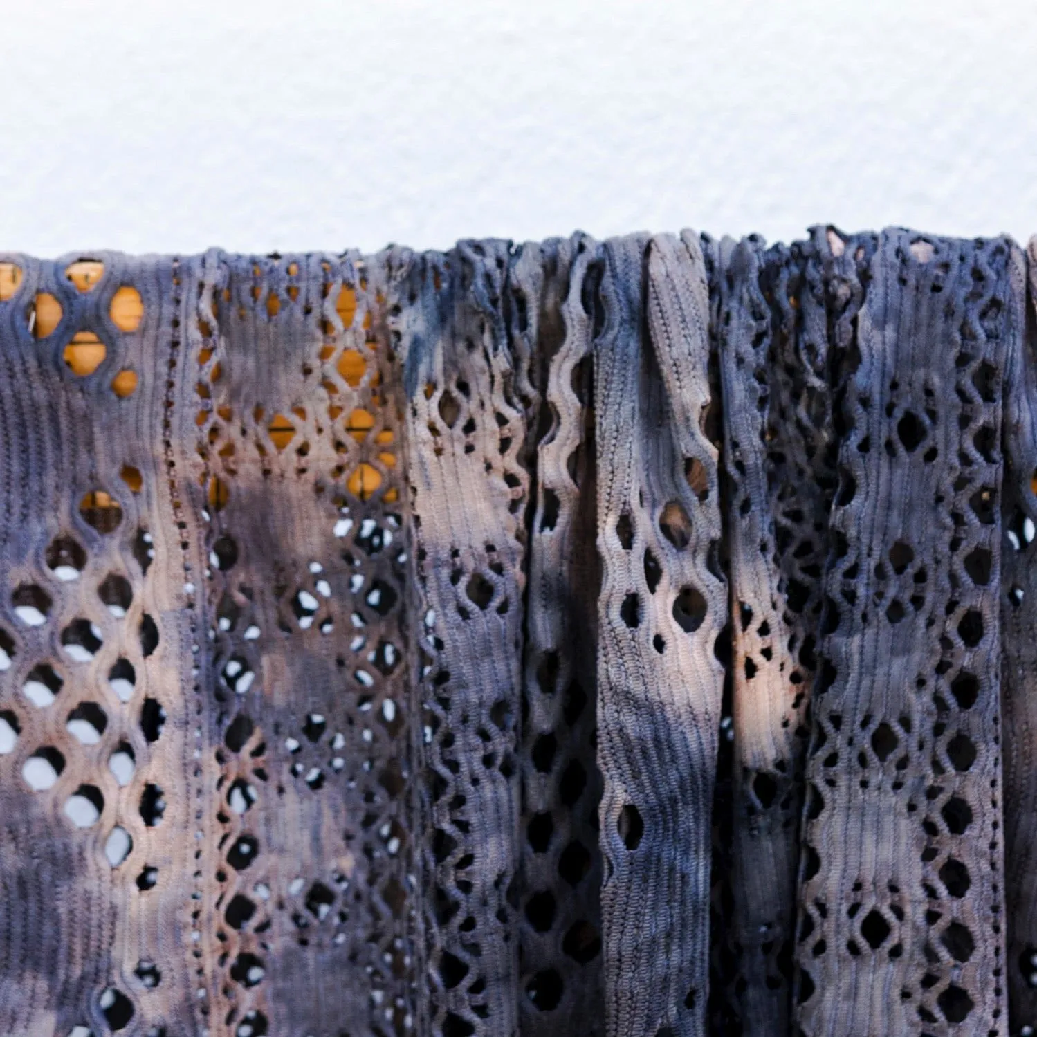 Eyelet Striped Bleach Crochet Jersey - 1/2 Yard