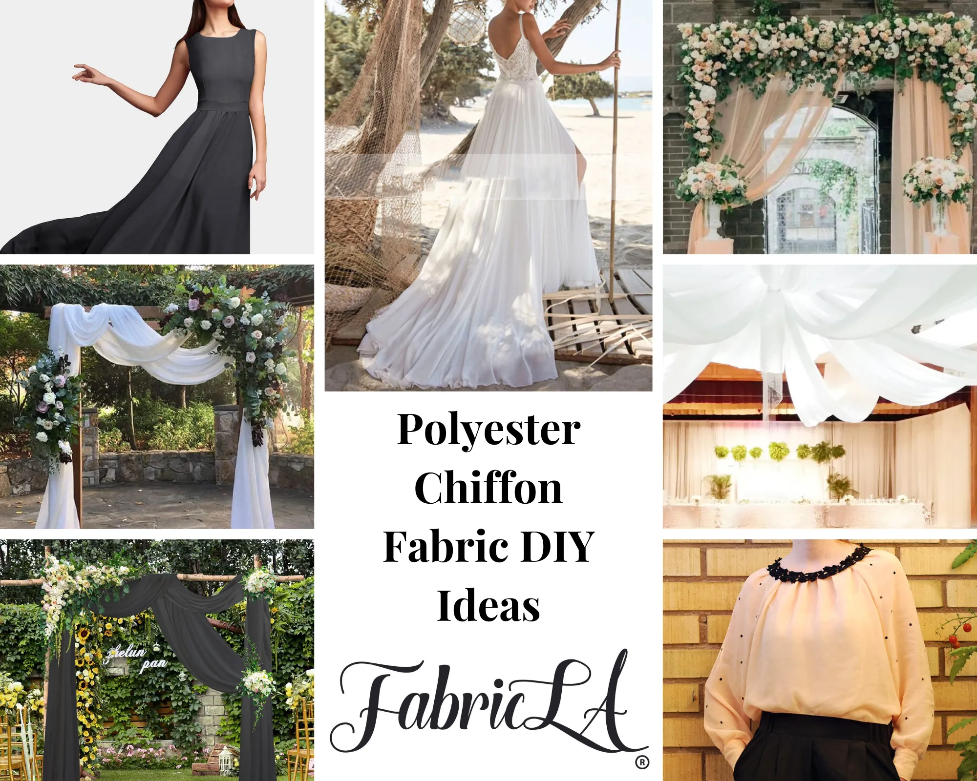 FabricLA Hi Multi Chiffon Fabric | Silver