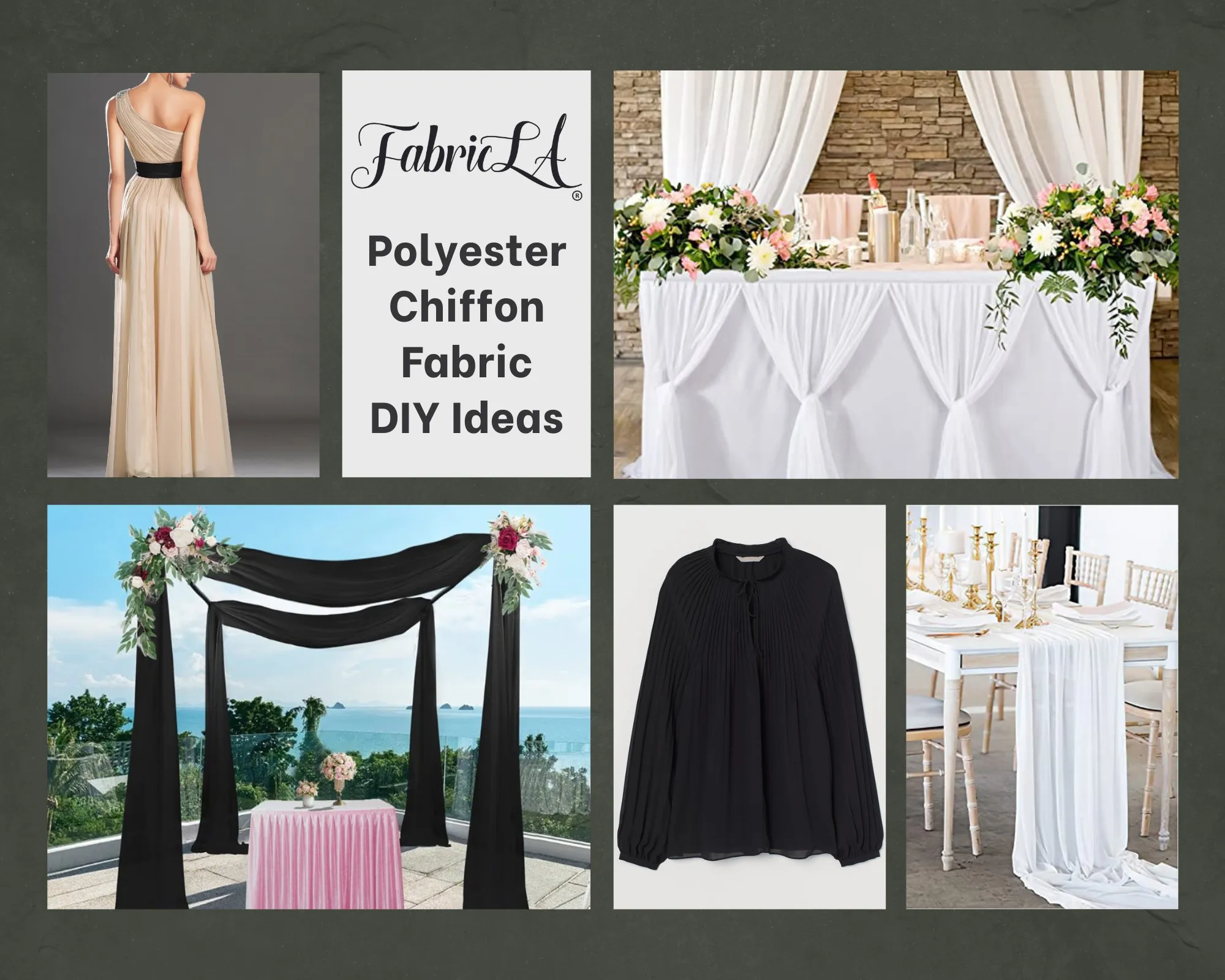 FabricLA Hi Multi Chiffon Fabric | Silver