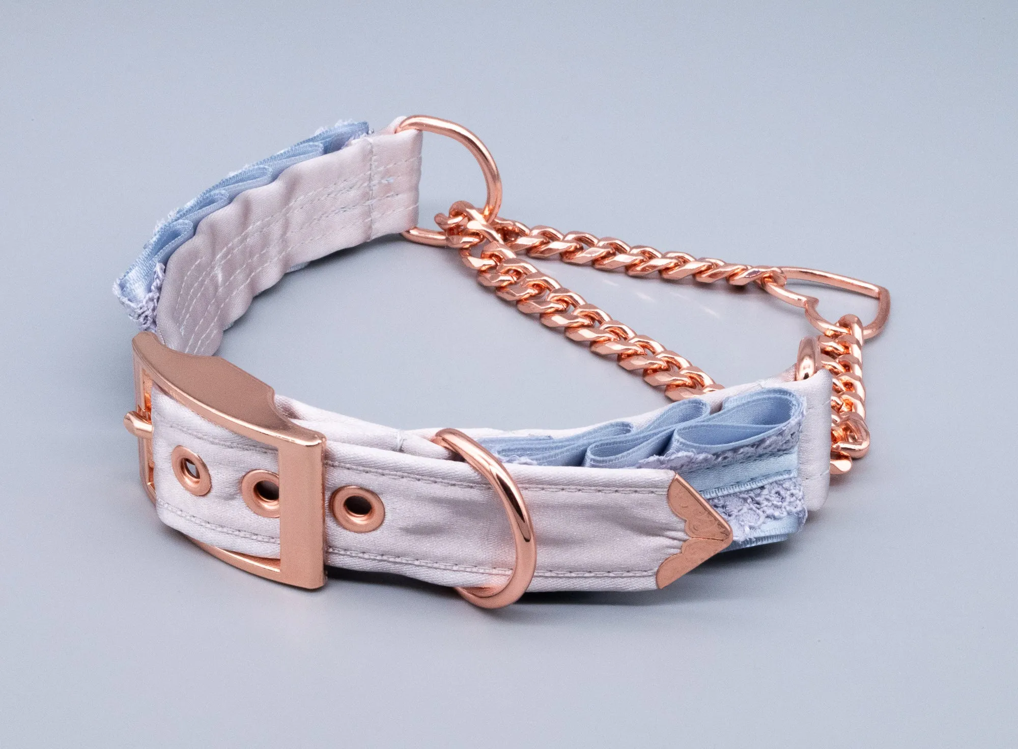French Blue & Dusty Lilac Kitten Martingale Collar