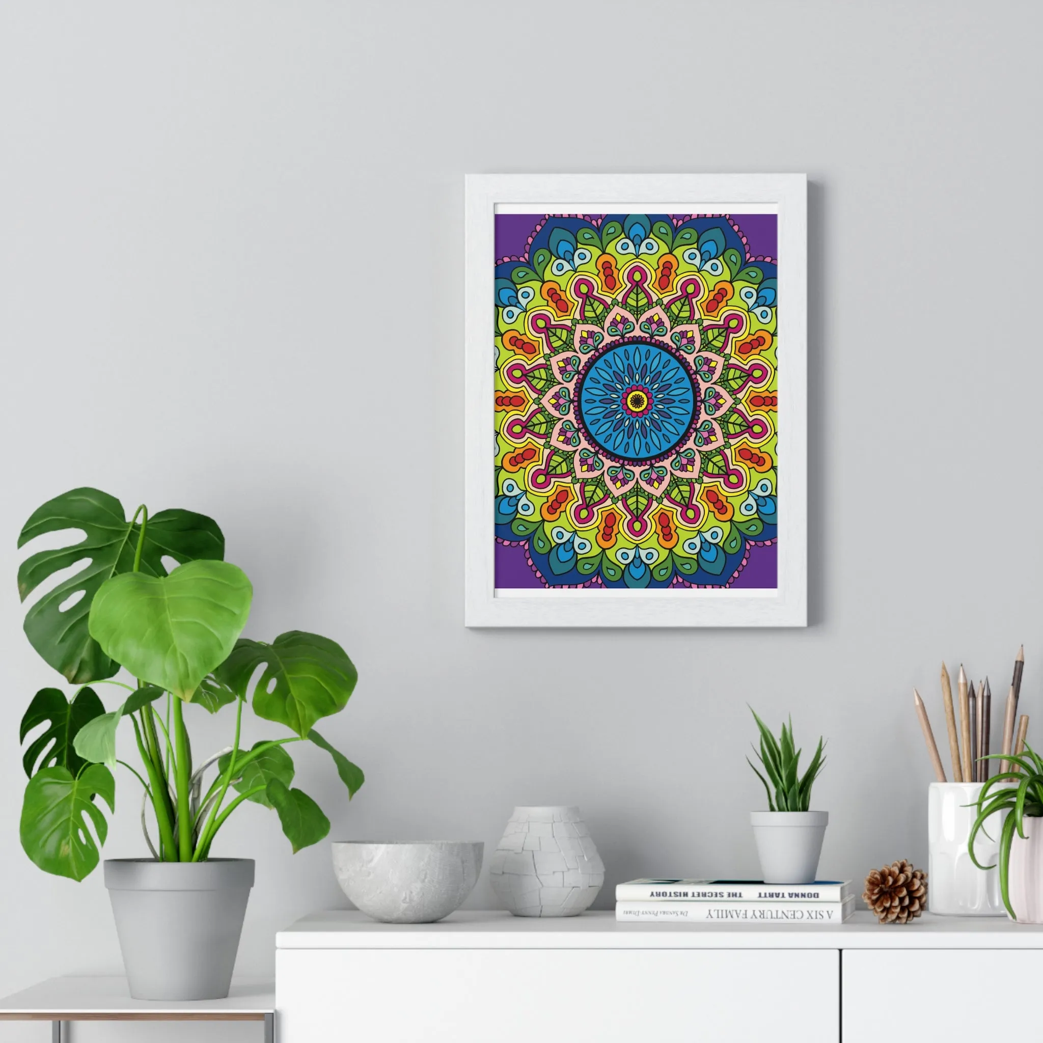 Handmade Mandala Art Vertical Framed Poster