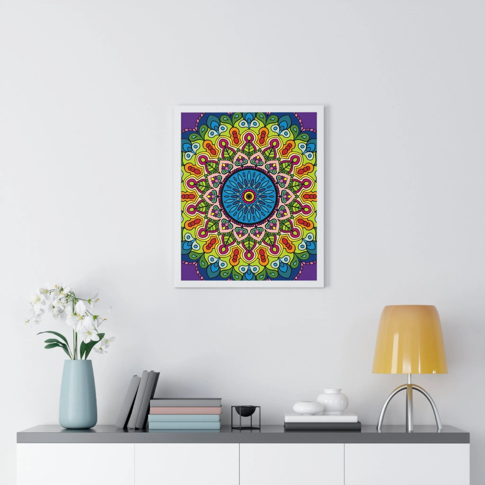 Handmade Mandala Art Vertical Framed Poster