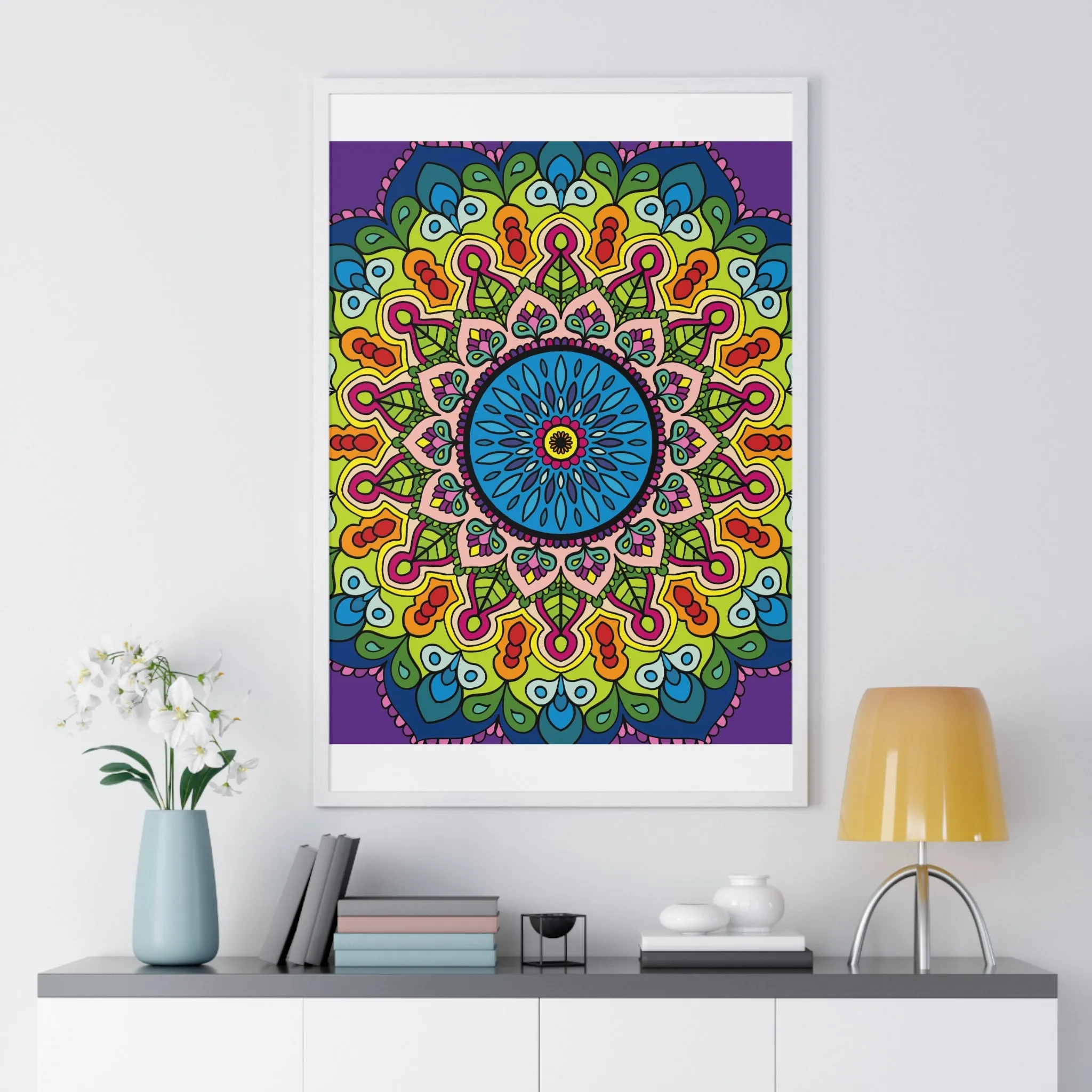 Handmade Mandala Art Vertical Framed Poster