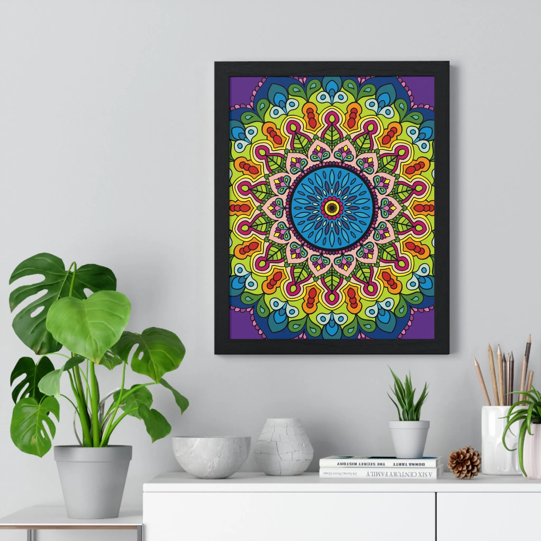 Handmade Mandala Art Vertical Framed Poster