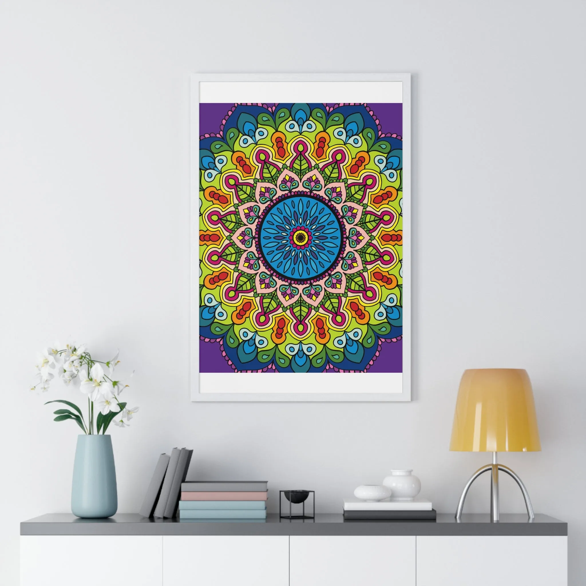 Handmade Mandala Art Vertical Framed Poster