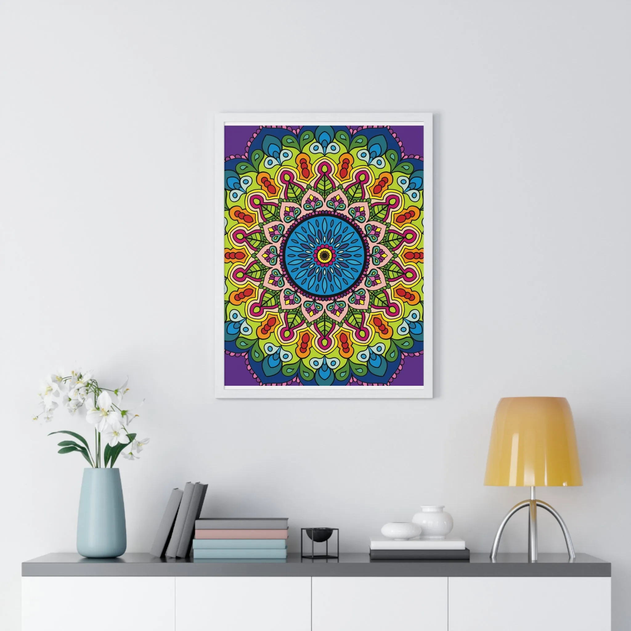 Handmade Mandala Art Vertical Framed Poster