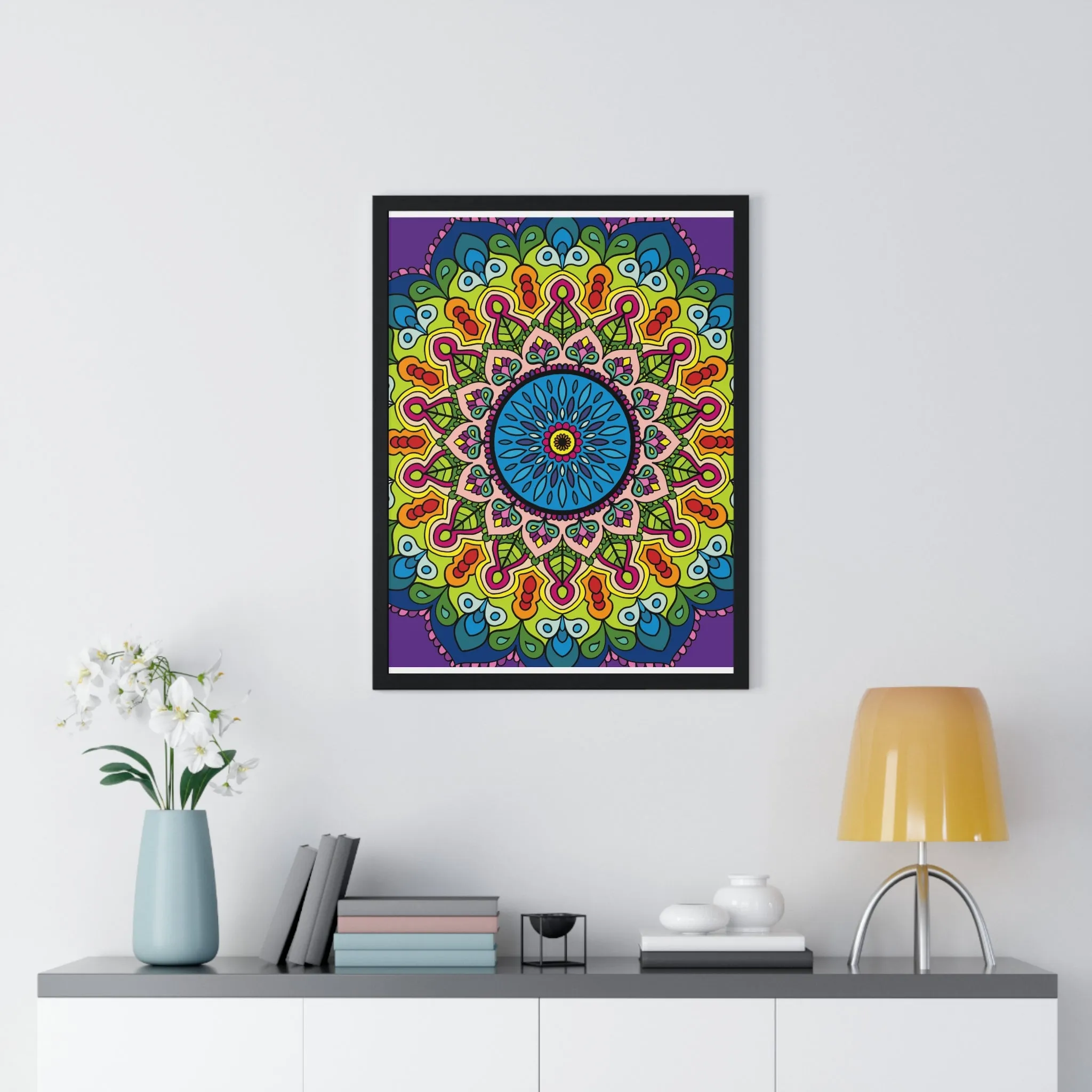 Handmade Mandala Art Vertical Framed Poster