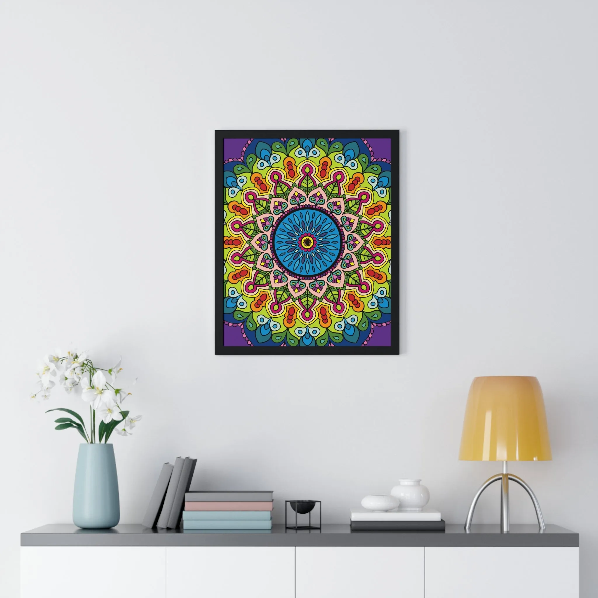 Handmade Mandala Art Vertical Framed Poster