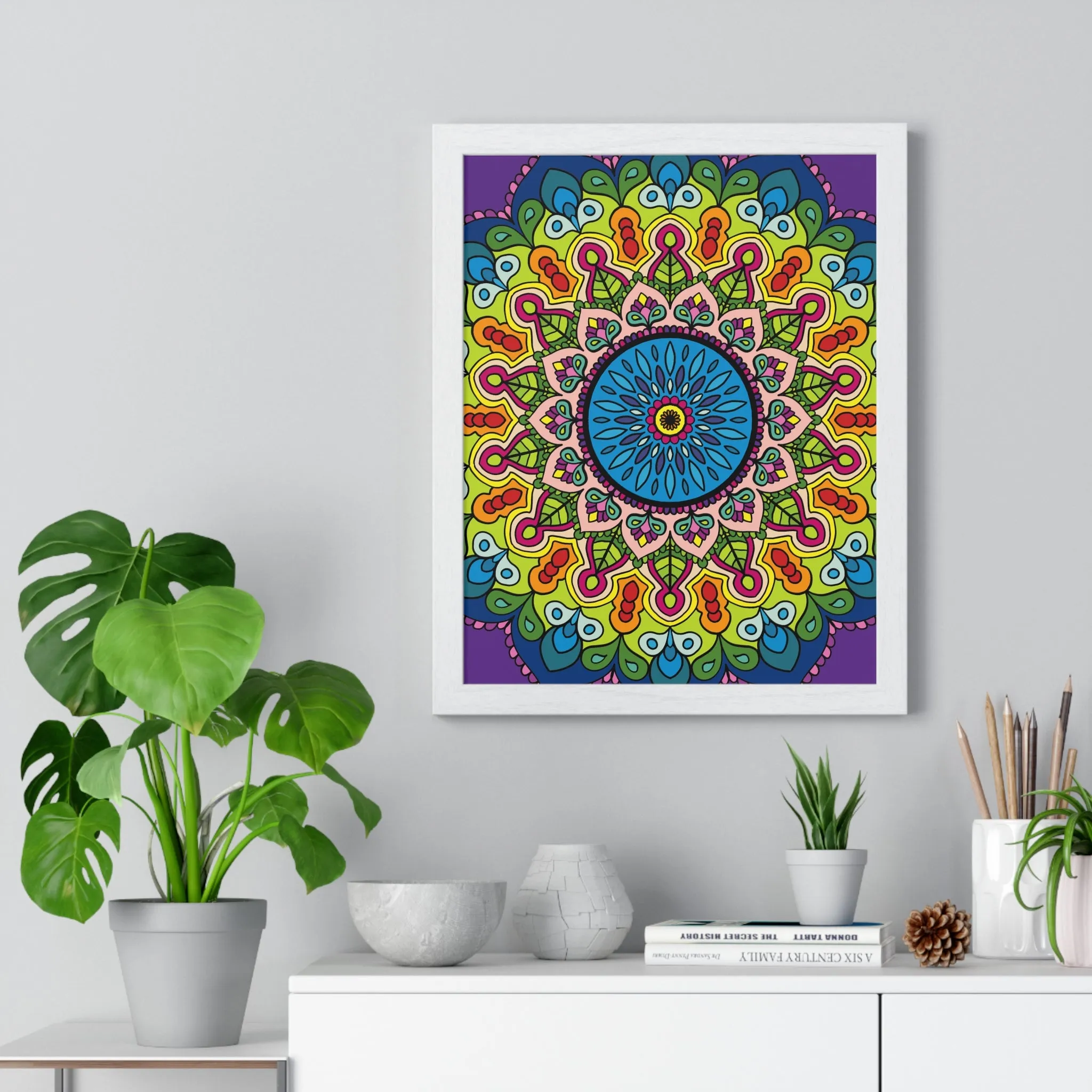 Handmade Mandala Art Vertical Framed Poster