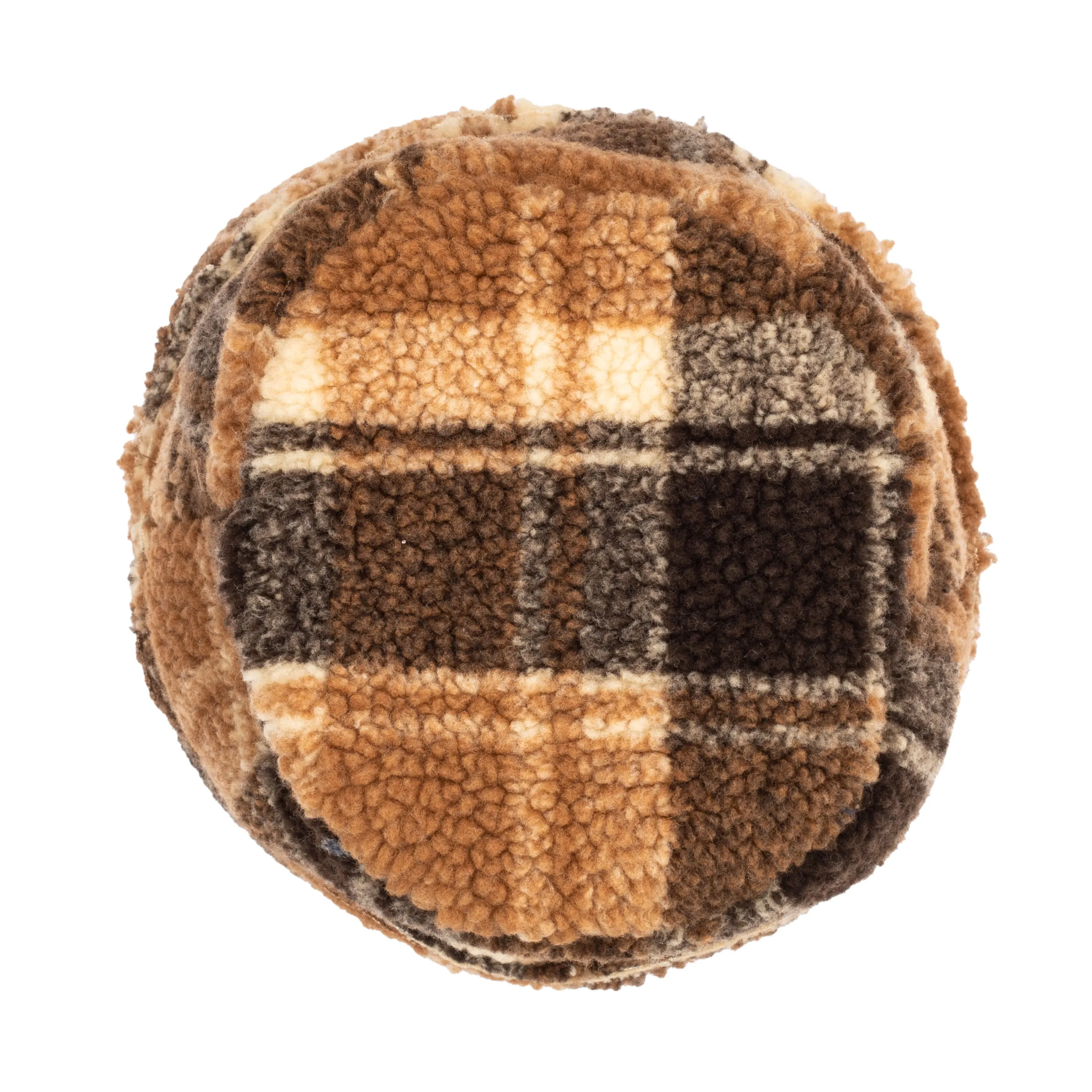 Helen - Cut & Sew Printed Plaid Sherpa Cap W/ Cuff