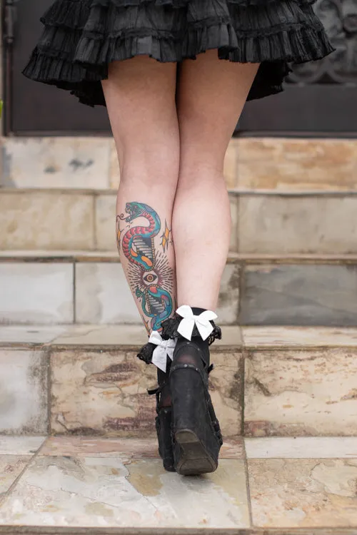 Lace Ruffle Anklet with Bow