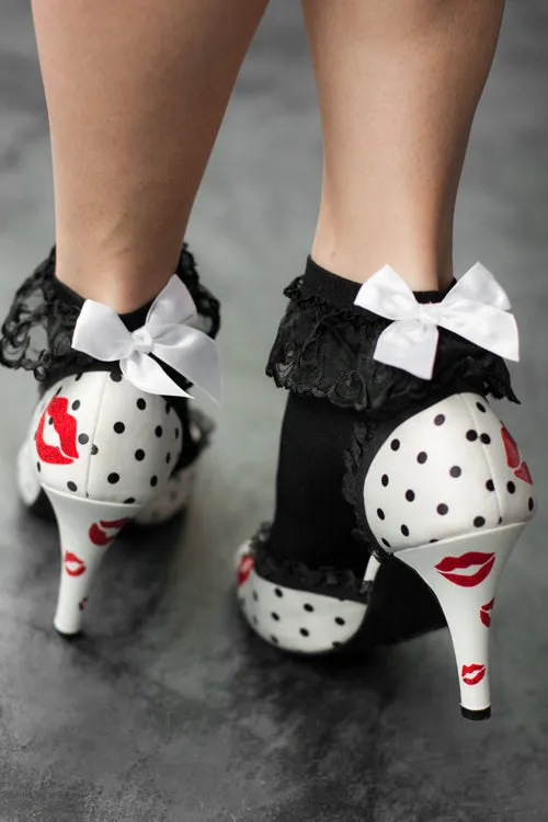 Lace Ruffle Anklet with Bow