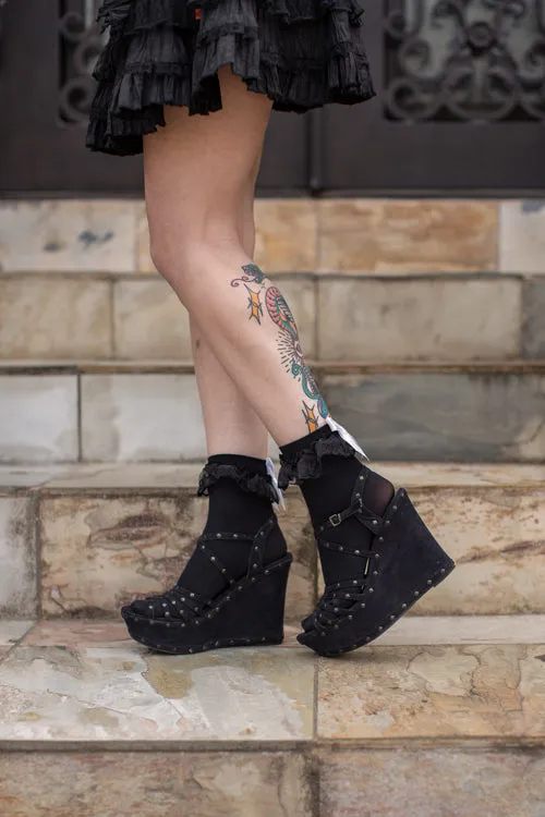 Lace Ruffle Anklet with Bow