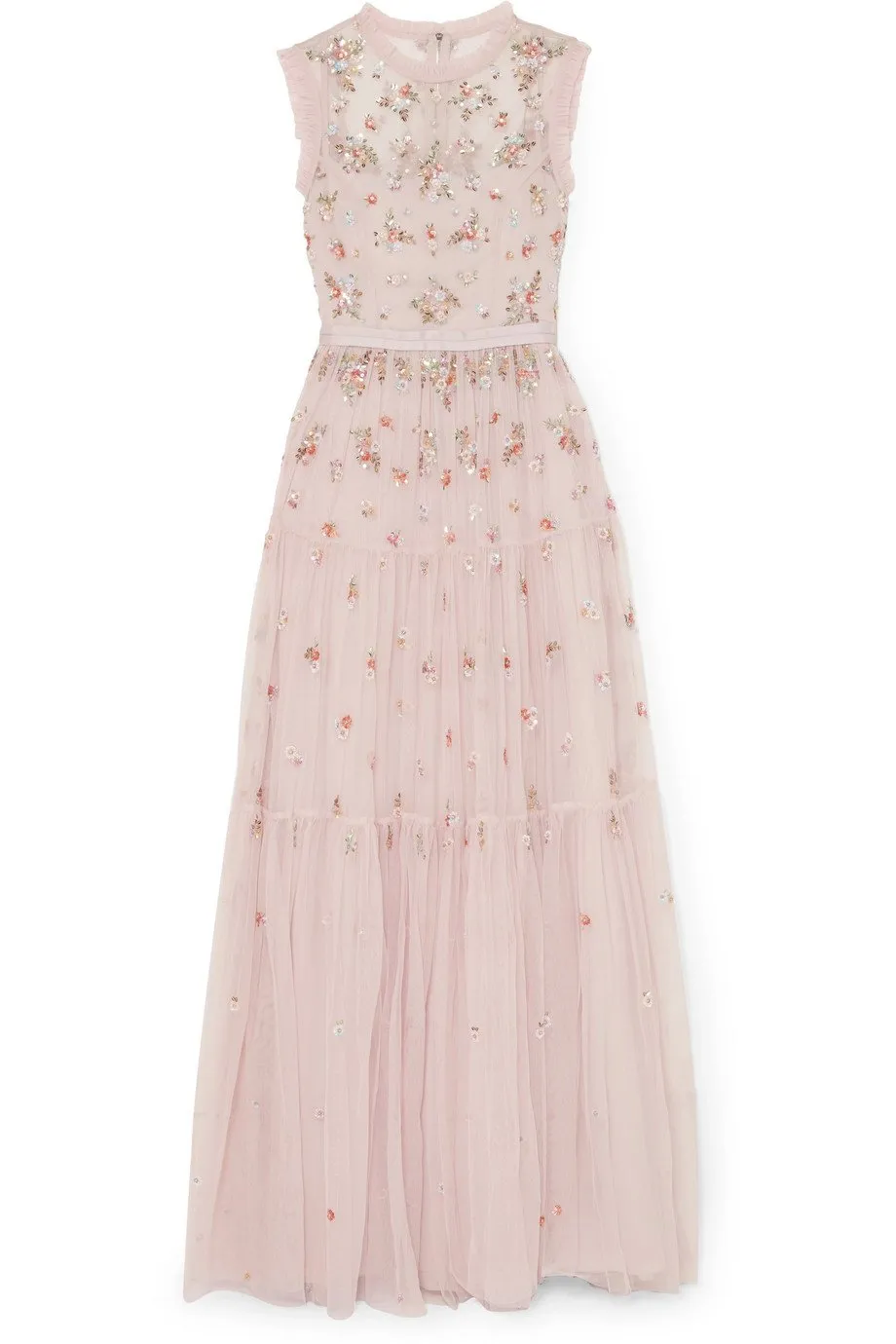 Lavender Rainbow Ditsy Embellished Tulle Gown (UK 4)