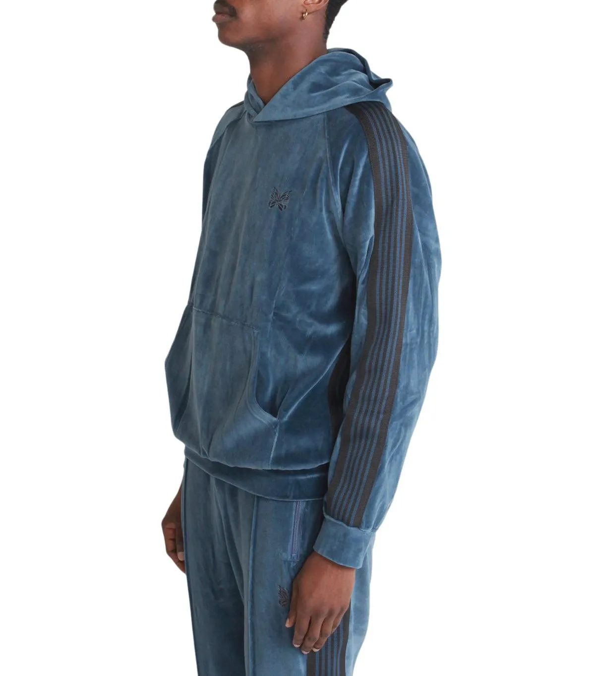 Needles Velour Track Hoody Blue