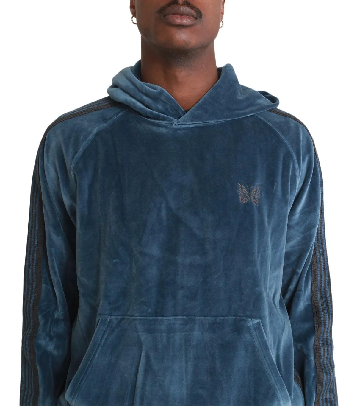 Needles Velour Track Hoody Blue