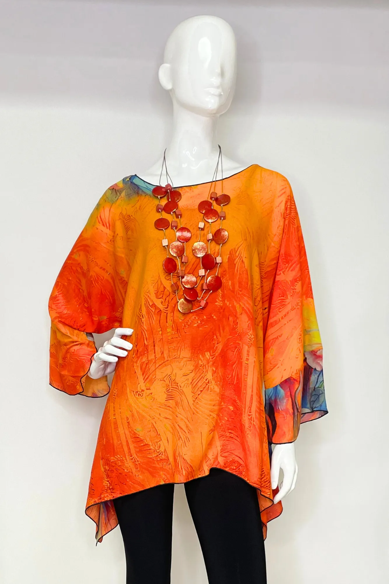 Orange Floral One Size Fits All Float Top| LIOR