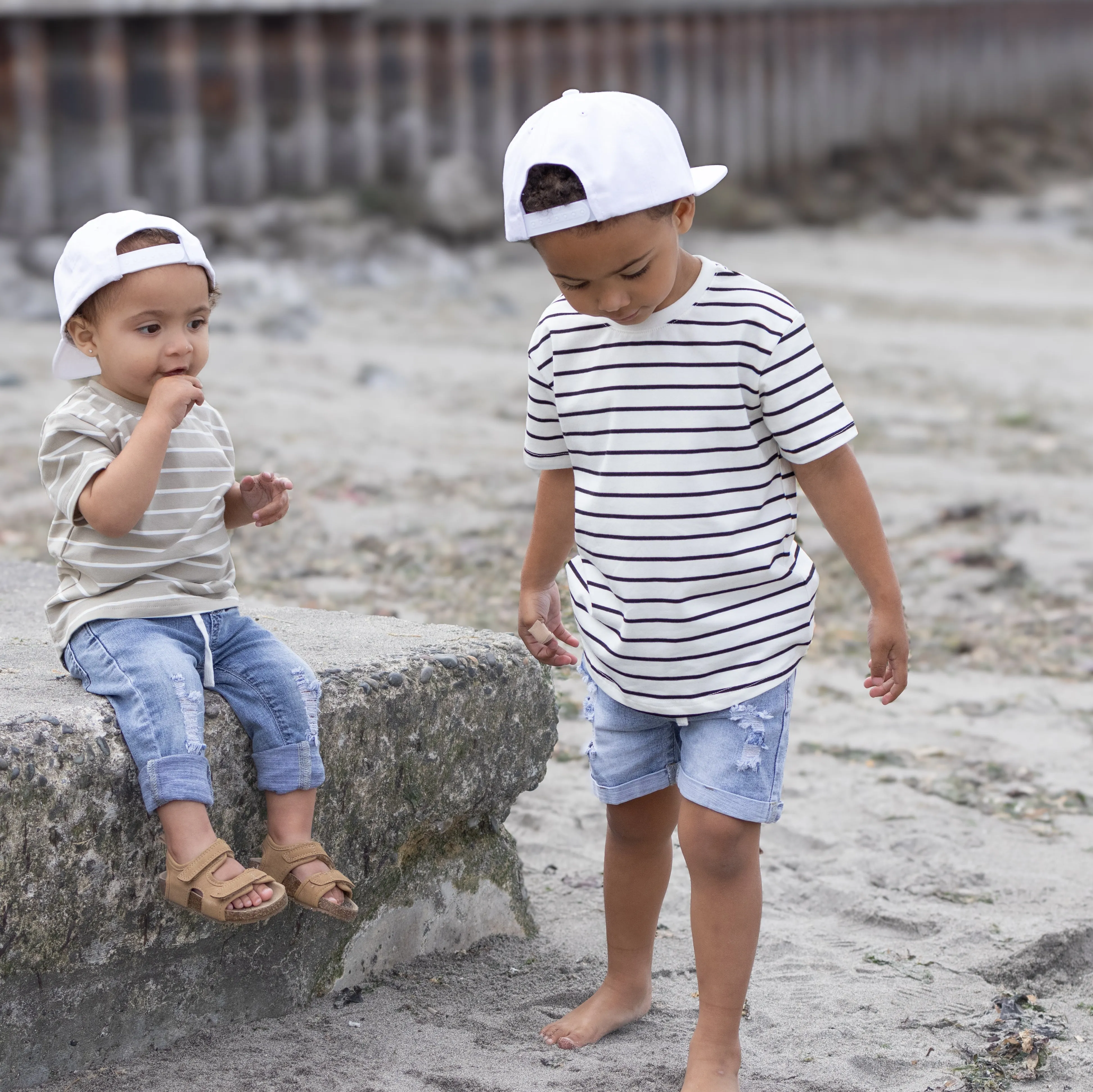 Pinstripe Tee - White and Black