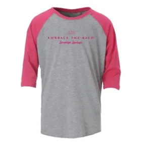 Saratoga Inspired Youth Baseball Tee - Pink