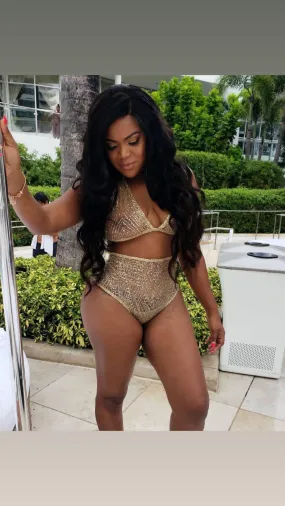 Shimmer Bonnie two piece high waist swimsuit