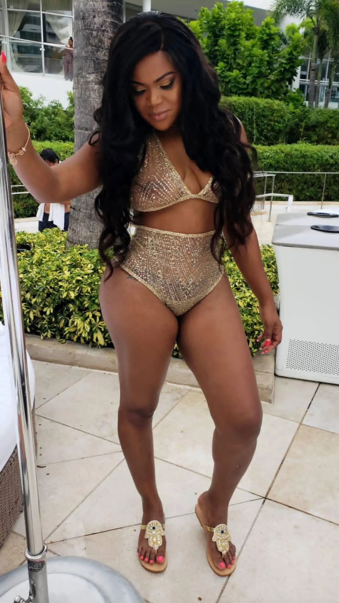 Shimmer Bonnie two piece high waist swimsuit