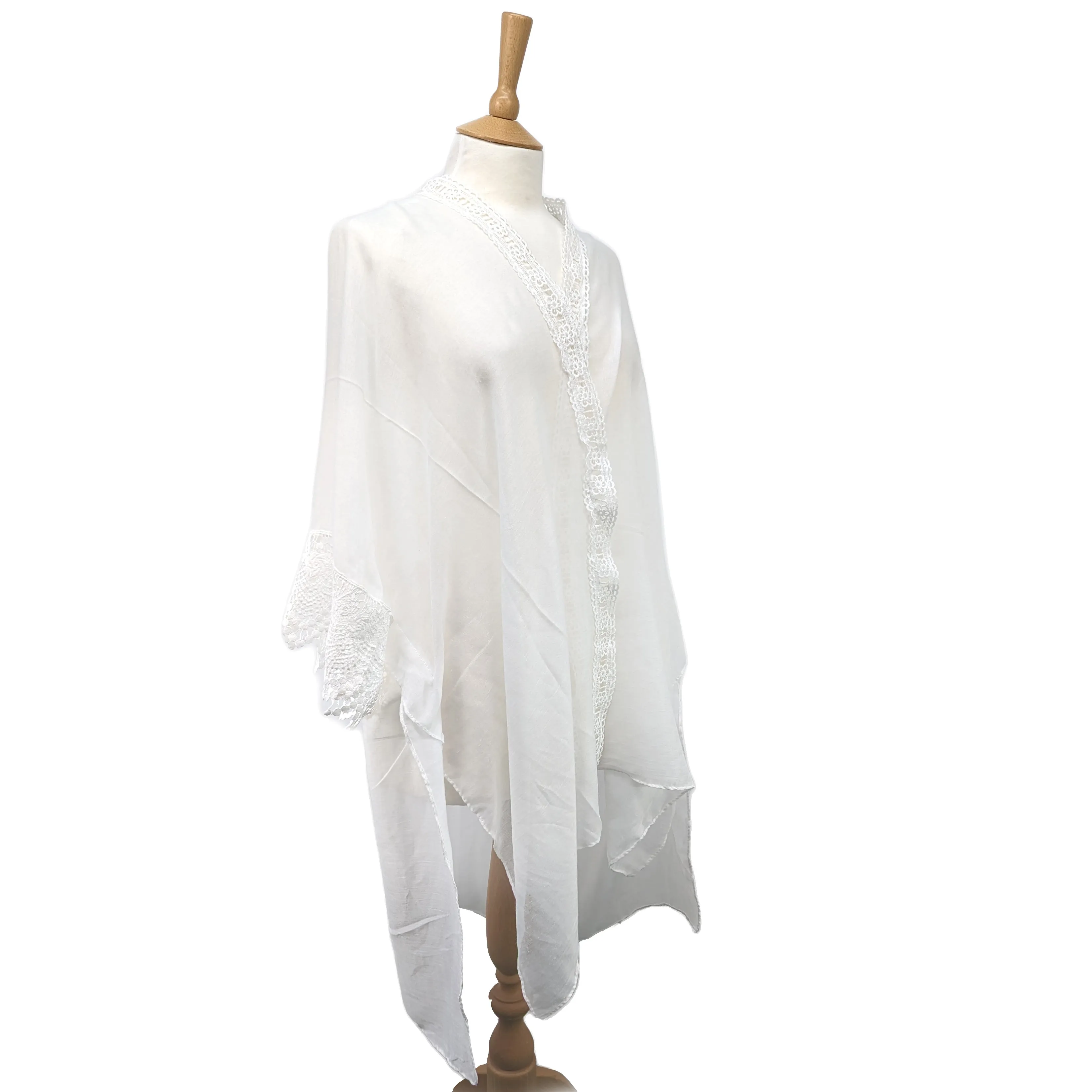 Sleeved Lace Kaftan (90x180cm) - White
